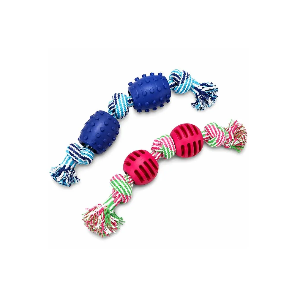 Dog Rope Toy with Ball – Interactive Chew Toy for Puppies & Dogs - Image 3