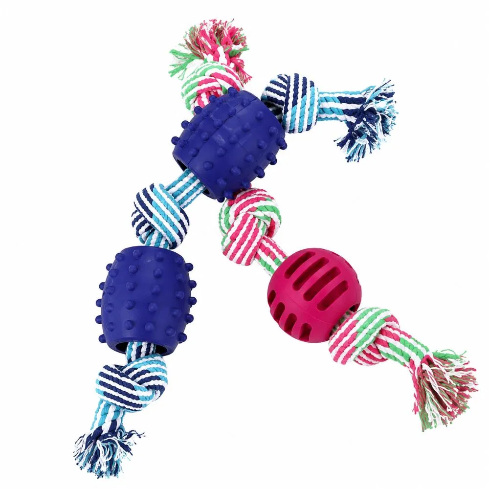Dog Rope Toy with Ball – Interactive Chew Toy for Puppies & Dogs - Image 2