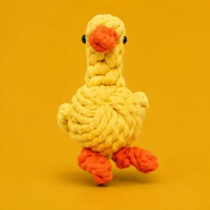 Duck shaped durable rope toy for teething puppies
