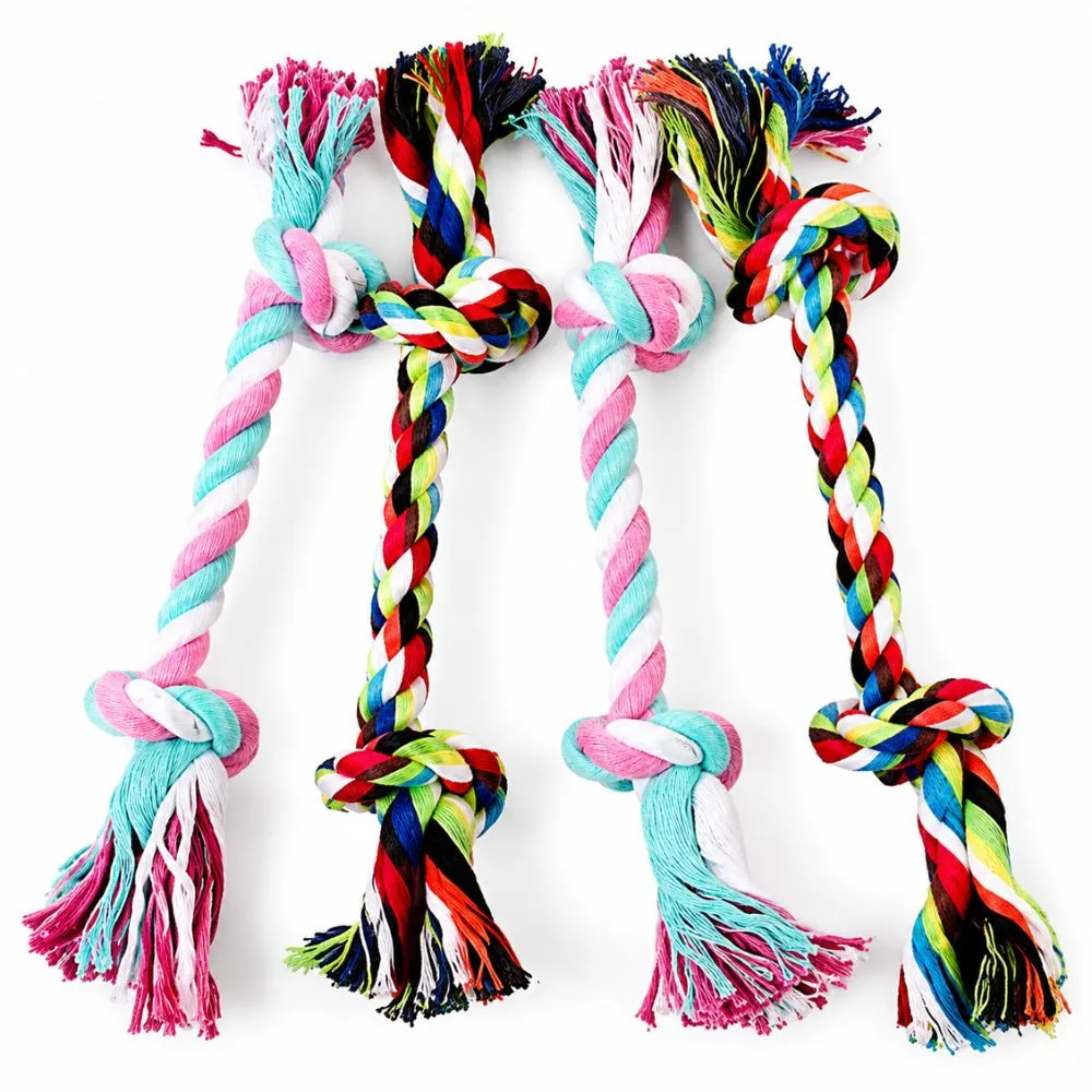 Double Knot Dog Rope Toy – Durable Cotton Chew & Tug Toy for Dogs - Image 4
