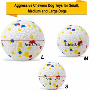 E-TPU dog ball size comparison, small medium large