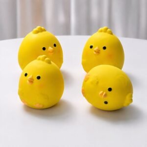 Two squeaky chicken dog toys shown together
