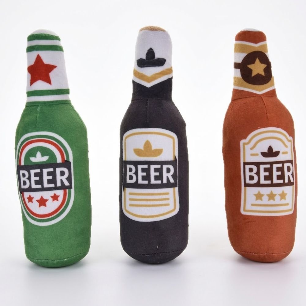 Beer Bottle Dog Toy – Squeaky Parody Plush Chew Toy - Image 6